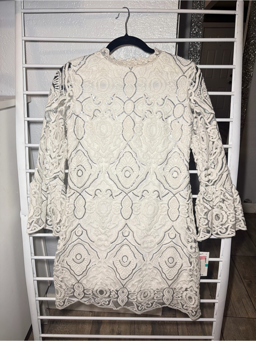 GB girls Ivory Lace Long Sleeve Shift Dress